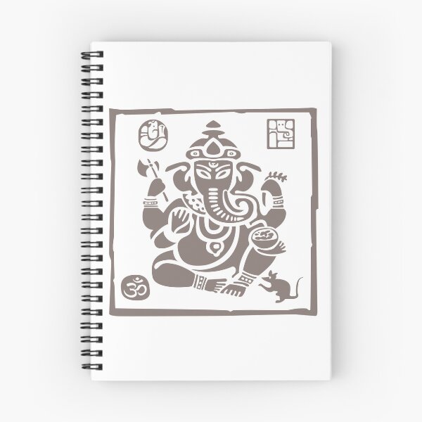 Item preview, Ganesha in Square block print motif - Grey designed and sold by ZOXOFO.