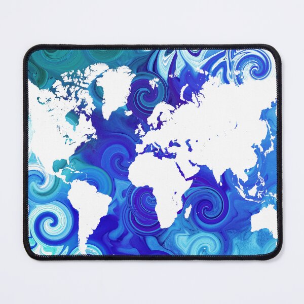 Item preview, Blue World Map Design 267 designed and sold by artbylucie.