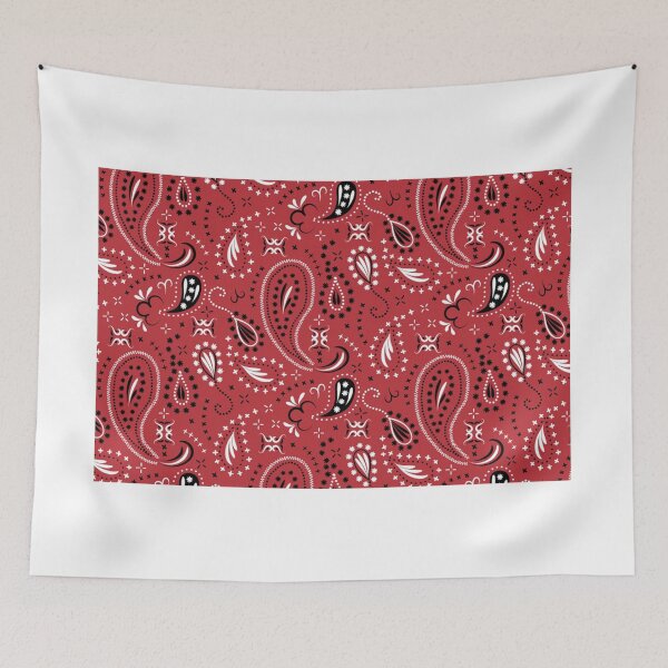 Item preview, Red and black paisley bandana pattern designed and sold by Fenix2.