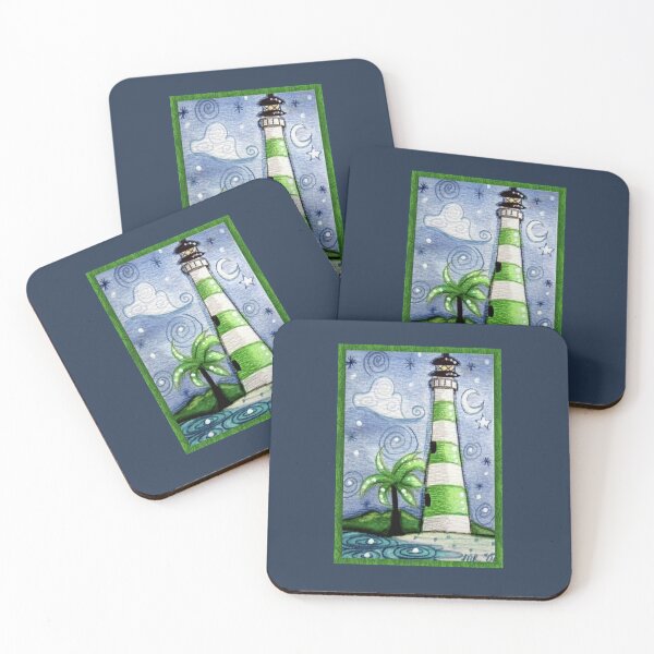 Item preview, Tropical Green Blue Lighthouse designed and sold by oceanlady65.
