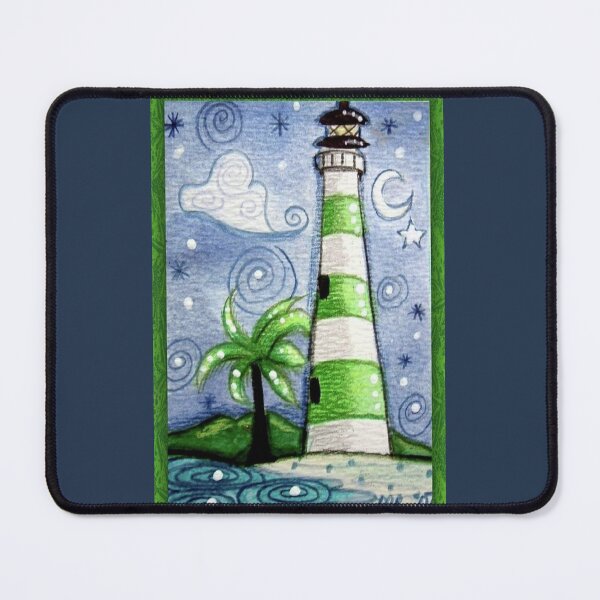 Item preview, Tropical Green Blue Lighthouse designed and sold by oceanlady65.