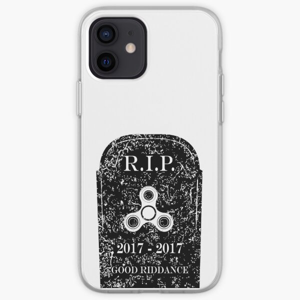 Fidget Spinner R.I.P on White iPhone Soft Case