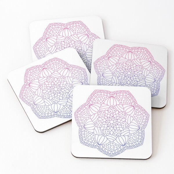 Item preview, Mandala Subtle Abstract Bi Pride Flag Purple Lotus designed and sold by cashewdays.