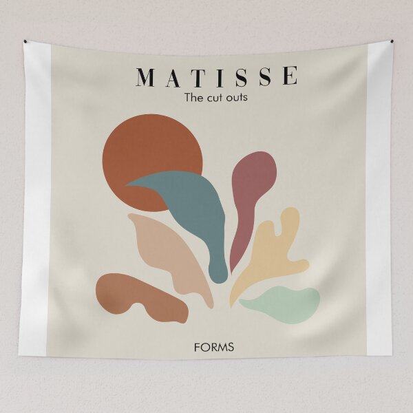 Item preview, Henri Matisse forms cut outs, Organic color palette, Scandivian art, exhibition art designed and sold by shreya ranjan.
