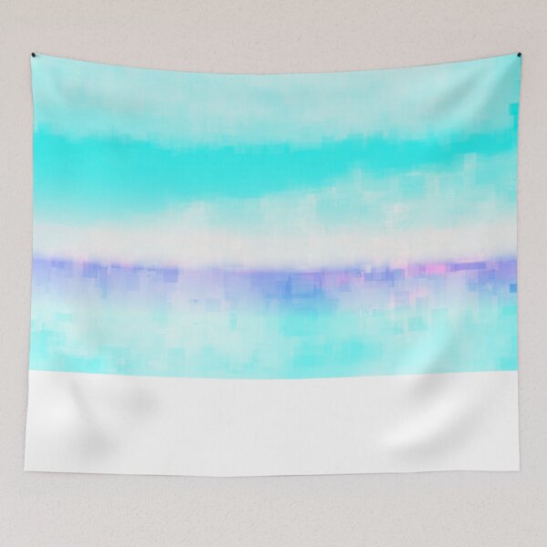 Item preview, STYLISH PAINT BLUE CYAN WHITE MARINE AQUA BLOCKISM. designed and sold by Ralek.
