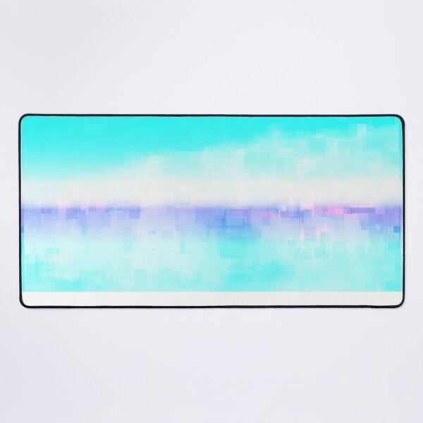 STYLISH PAINT BLUE CYAN WHITE MARINE AQUA BLOCKISM. Poster for