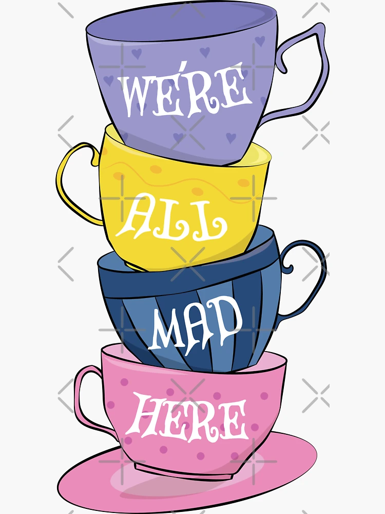 Alice in wonderland stacked top tea cups