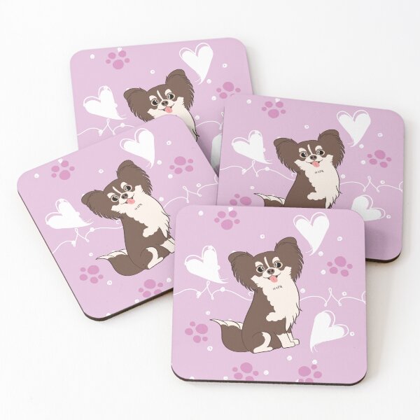 Item preview, LOVE Long Haired Chocolate White Chihuahua 2 designed and sold by Lulupainting.