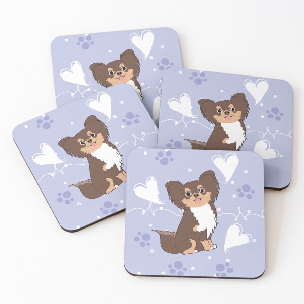 Item preview, LOVE Long Haired Chocolate Tricolor Chihuahua 2 designed and sold by Lulupainting.
