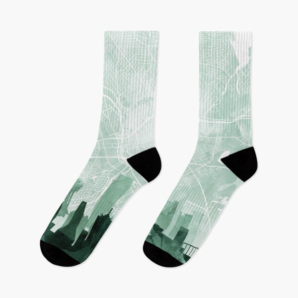 Item preview, Dallas Skyline & Map Watercolor Sage Green by Zouzounio Art designed and sold by zouzounioart.