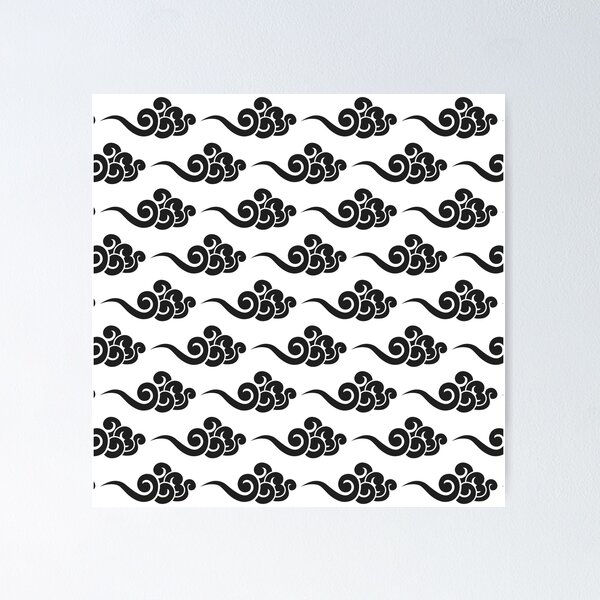 Item preview, Black Chinese Clouds Pattern designed and sold by Ayoub14.