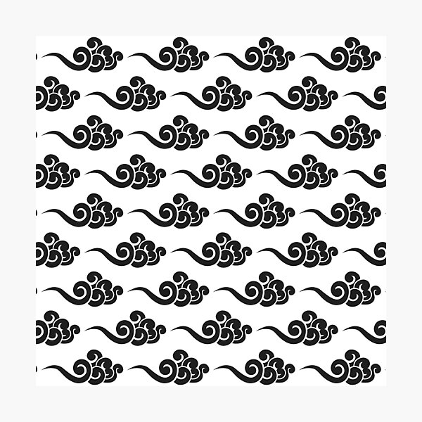 Item preview, Black Chinese Clouds Pattern designed and sold by Ayoub14.