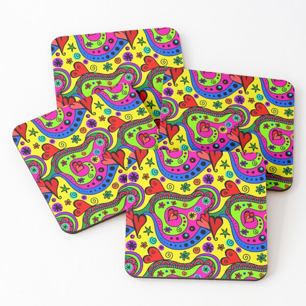 Item preview, Funny Colorful Modern Art Abstract Hearts and Flowers designed and sold by Aurorapod.