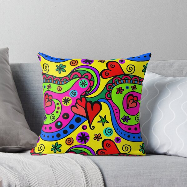 Item preview, Funny Colorful Modern Art Abstract Hearts and Flowers designed and sold by Aurorapod.