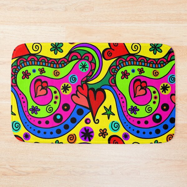 Item preview, Funny Colorful Modern Art Abstract Hearts and Flowers designed and sold by Aurorapod.