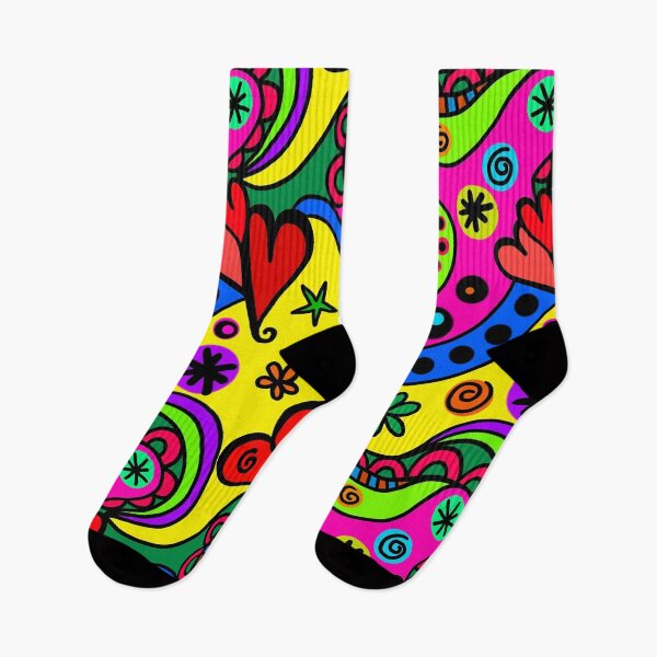 Item preview, Funny Colorful Modern Art Abstract Hearts and Flowers designed and sold by Aurorapod.