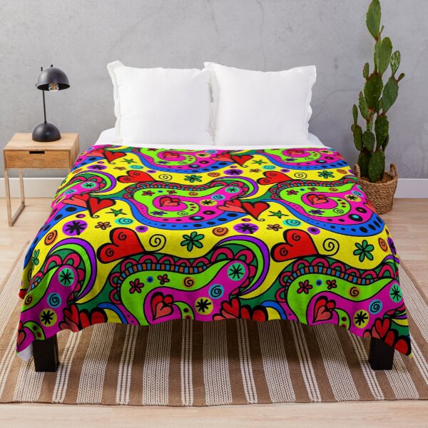 Item preview, Funny Colorful Modern Art Abstract Hearts and Flowers designed and sold by Aurorapod.