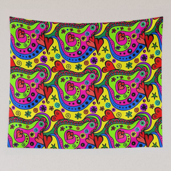 Item preview, Funny Colorful Modern Art Abstract Hearts and Flowers designed and sold by Aurorapod.