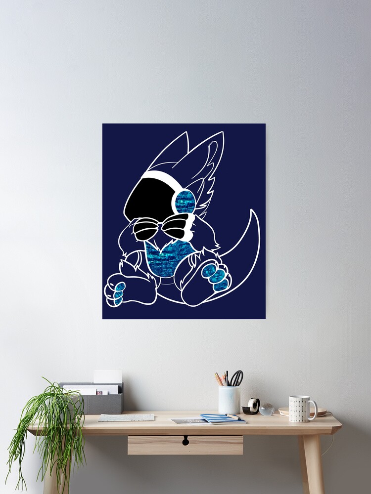 Protogen Fursuit Fursona Furry Blue pattern - Protogen - Posters