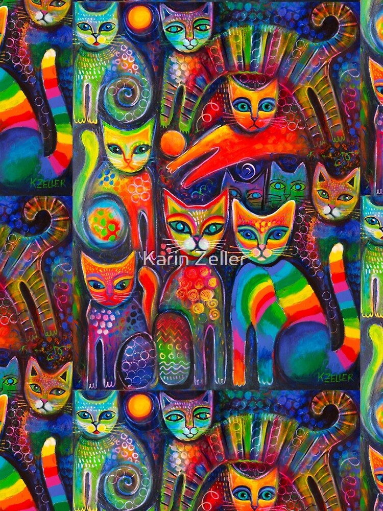 Rainbow cats acrylics by karincharlotte