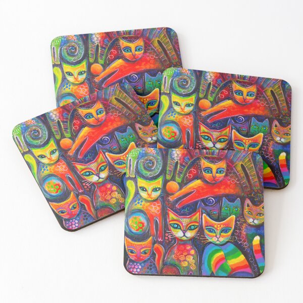 Item preview, Rainbow cats acrylics designed and sold by Karin Zeller.