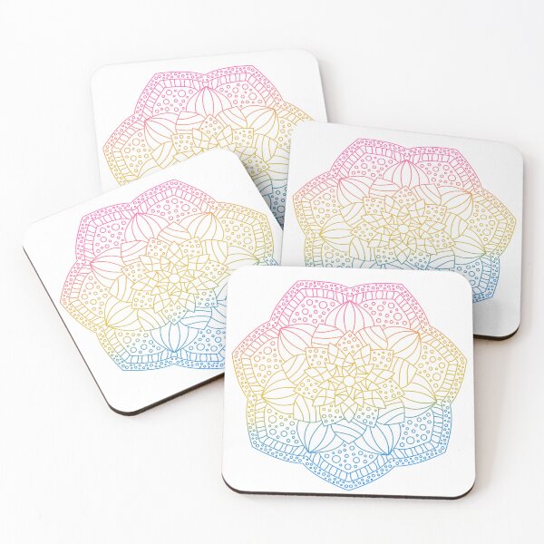 Item preview, Mandala Subtle Abstract Pan Pride Flag Yellow Lotus designed and sold by cashewdays.
