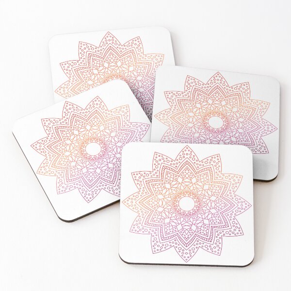 Item preview, Mandala Subtle Abstract Lesbian Pride Flag Orange Pink designed and sold by cashewdays.
