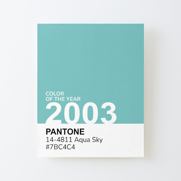 Approval Studio on X: 2003: Aqua Sky Pantone did a 180 by choosing an Aqua  Sky for 2003. A cool shade of blue-green color represents serenity and  clearness. Actually, Pantone experts were