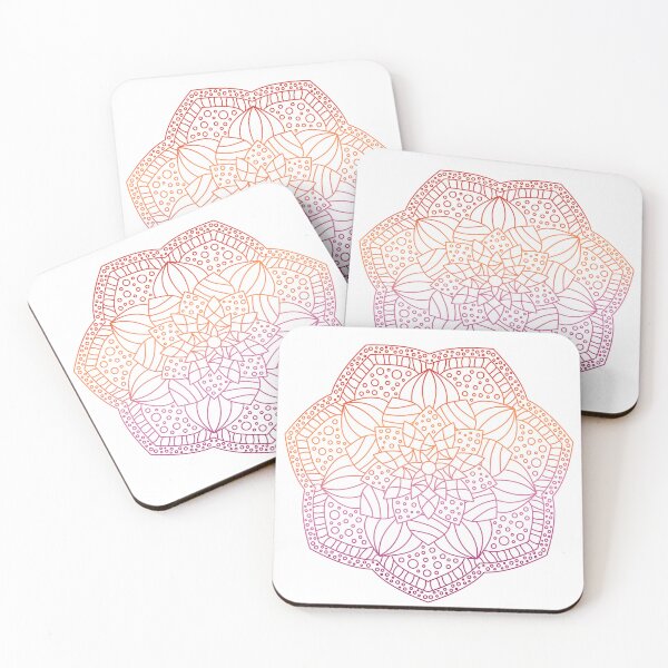 Item preview, Mandala Subtle Abstract Lesbian Pride Flag Orange Lotus designed and sold by cashewdays.