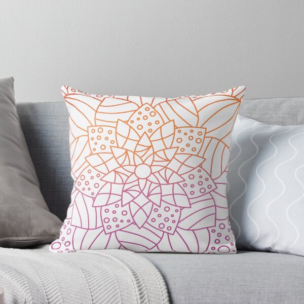 Item preview, Mandala Subtle Abstract Lesbian Pride Flag Orange Lotus designed and sold by cashewdays.
