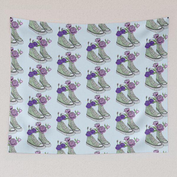Item preview, Eustoma & Peony Shoes (Soft Blue) designed and sold by SpaceWuff.