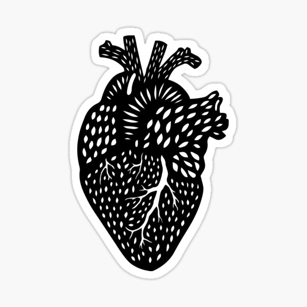 Simple Heart - Black Print Sticker