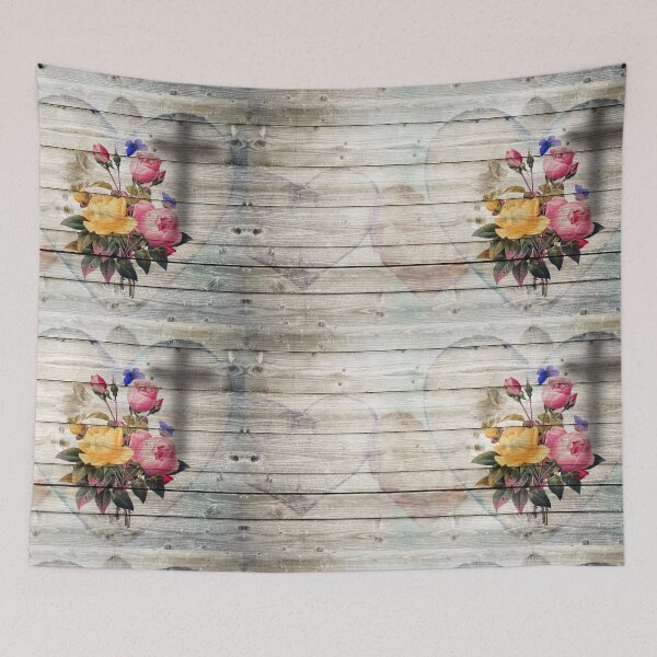 Item preview, Flower Posy on Wooden Background designed and sold by MaxnGeorge.