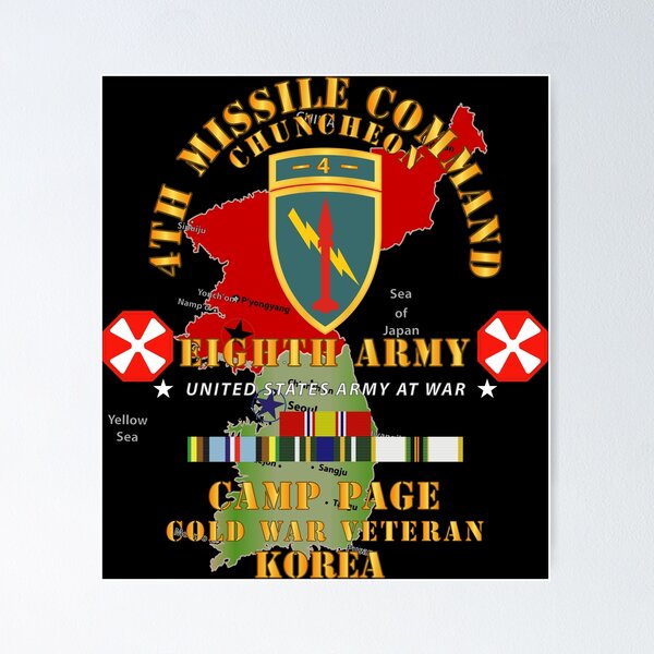 Item preview, Army - 4th Missile Command - Eighth Army - Camp Page - Chuncheon, Korea - Cold War Veteran X 300 designed and sold by Military Insignia Products.