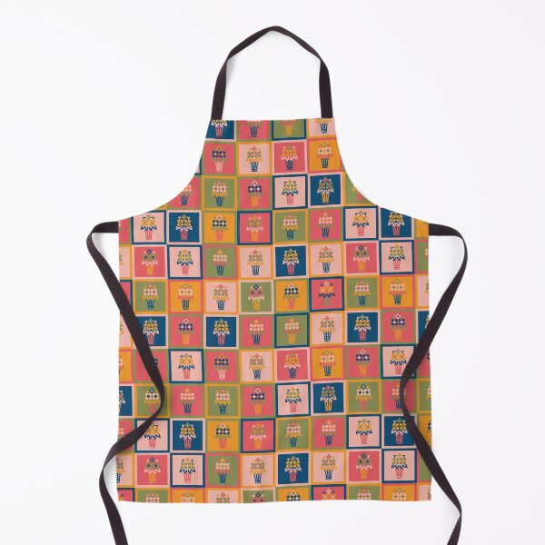 Item preview, 70s Flower Basket Checkerboard designed and sold by Carrie Cantwell Art.