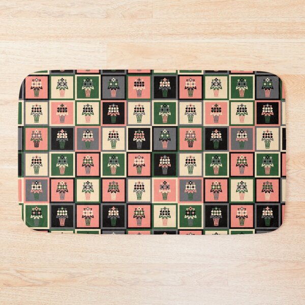 Item preview, 70s Flower Basket Checkerboard designed and sold by Carrie Cantwell Art.