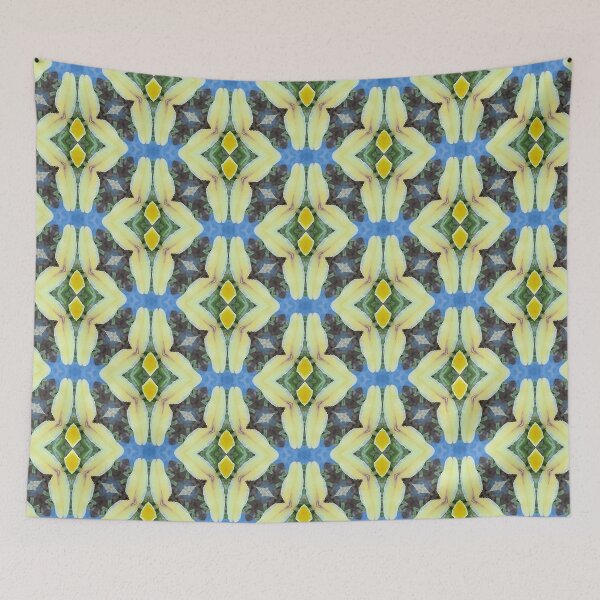 Item preview, Yellow, Light Blue and Cream Bright Geometric Vertical Cairo Pattern | Babiana Patula 1.10 designed and sold by FRLF.
