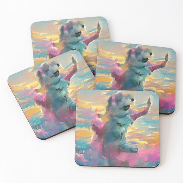 Item preview, Funny Cute Dog Waving Paws Goodbye Colorful Sketch designed and sold by funnyhalloween.