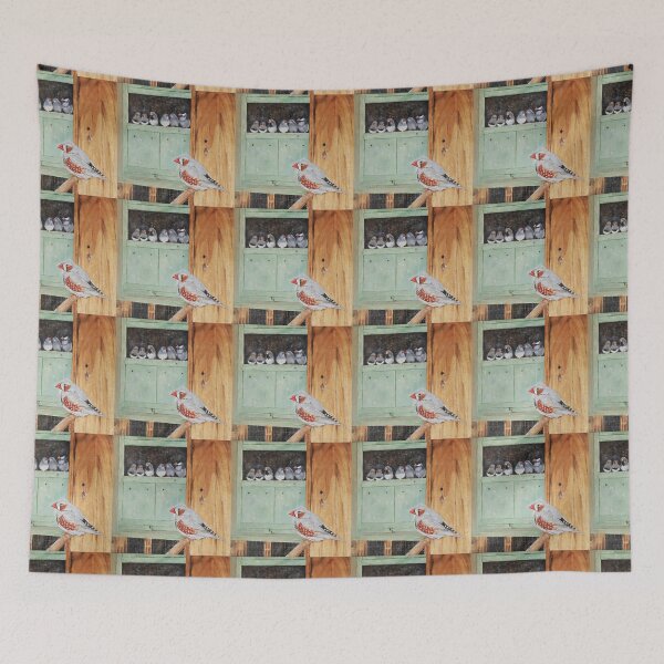 Item preview, Perched Java Zebra Finch in an Aviary designed and sold by Kathy Gales.