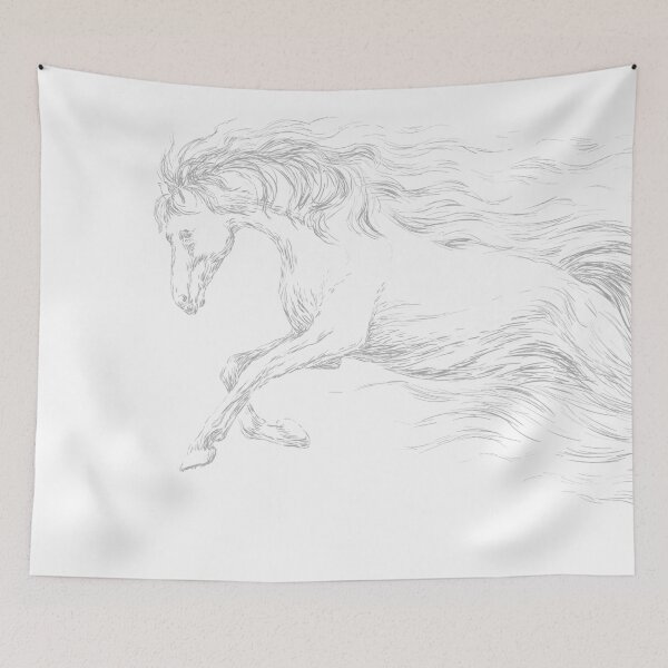 Item preview, Drawing by hand running horse. designed and sold by LuckyStep.