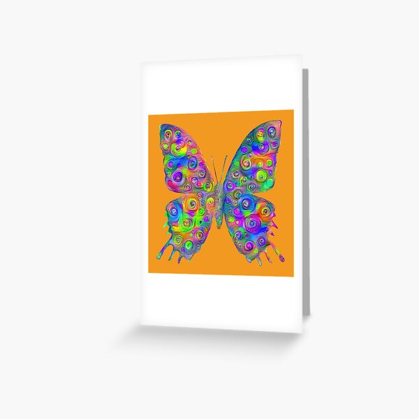 #DeepDream Motley Butterfly Greeting Card