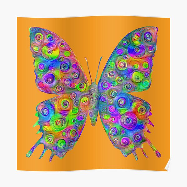 #DeepDream Motley Butterfly Poster