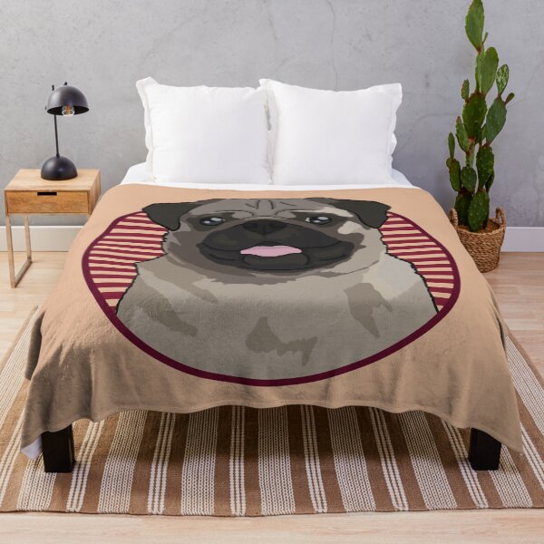 Item preview, Pug dog w/ Red stripped circle designed and sold by AdoptNFTPets.