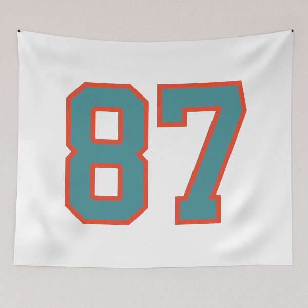 Item preview, 87 number, aqua orange lucky sports eighty seven designed and sold by ArtIsParty.