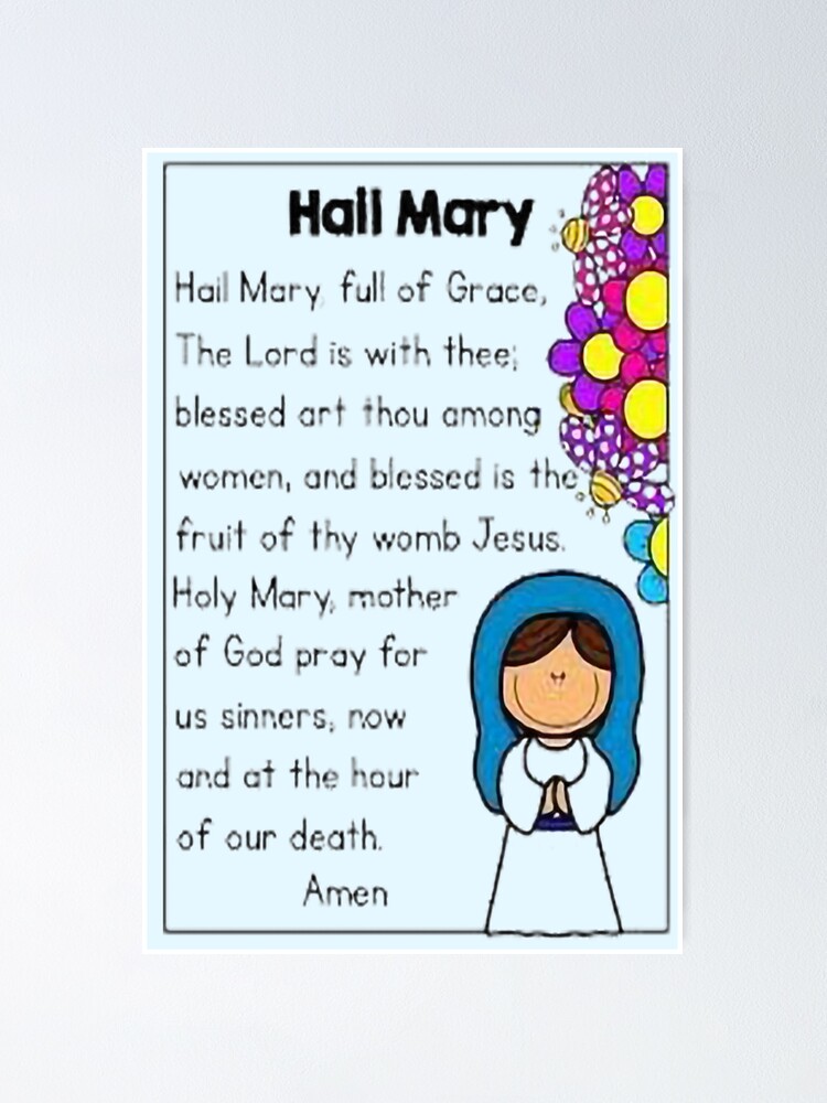 Holy Mary Daily Prayer Poster For Sale By Heavven Redbubble