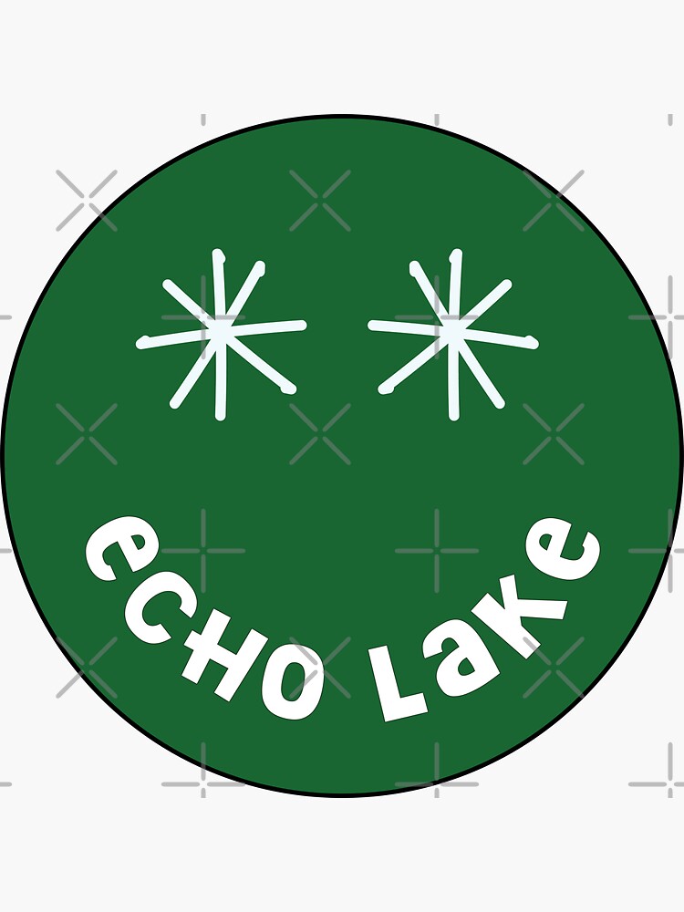 "Echo Lake HAPPY FACE " Sticker for Sale by dddesignsnj Redbubble