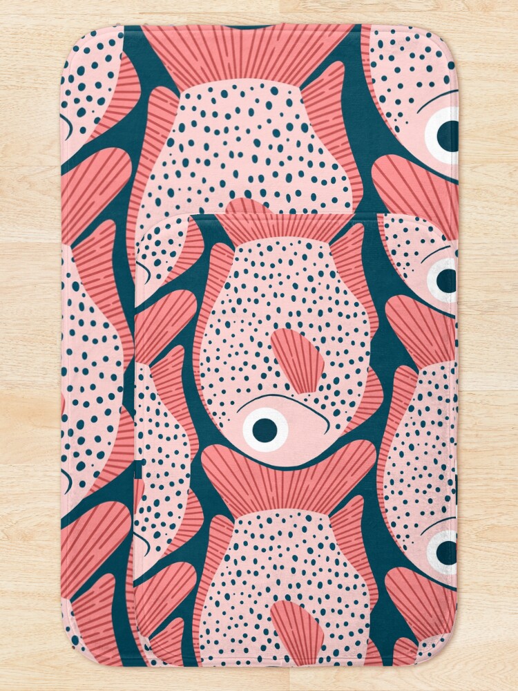Alternate view of Fish pattern Bath Mat