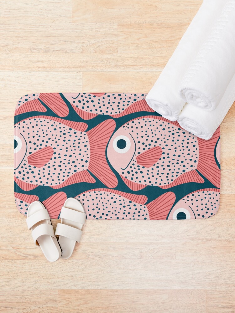 Alternate view of Fish pattern Bath Mat