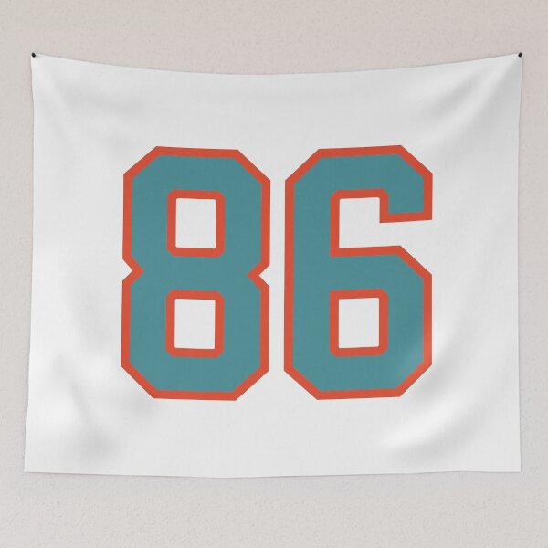 Item preview, 86 number, aqua orange lucky sports eighty six designed and sold by ArtIsParty.
