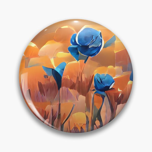 Item preview, Blue flowers on the field designed and sold by advanceprintart.